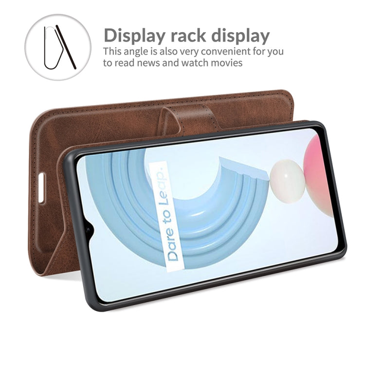 For OPPO Realme C21Y Retro Calf Pattern Buckle Horizontal Flip Leather Case with Holder & Card Slots & Wallet