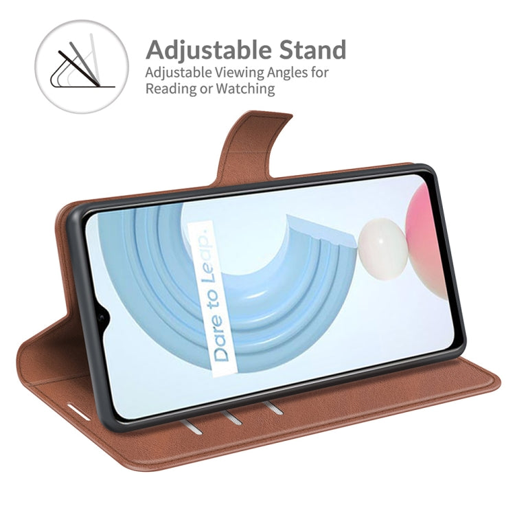 For OPPO Realme C21Y Retro Calf Pattern Buckle Horizontal Flip Leather Case with Holder & Card Slots & Wallet