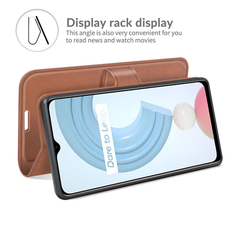 For OPPO Realme C21Y Retro Calf Pattern Buckle Horizontal Flip Leather Case with Holder & Card Slots & Wallet