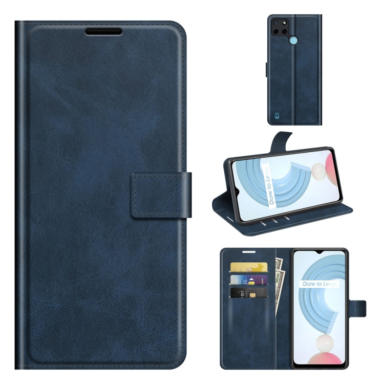 For OPPO Realme C21Y Retro Calf Pattern Buckle Horizontal Flip Leather Case with Holder & Card Slots & Wallet