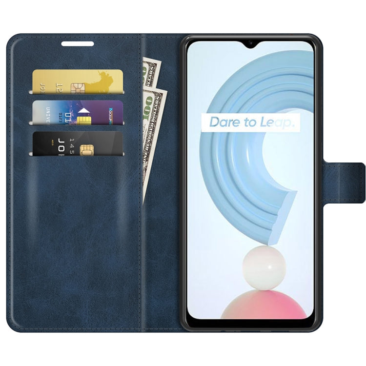 For OPPO Realme C21Y Retro Calf Pattern Buckle Horizontal Flip Leather Case with Holder & Card Slots & Wallet