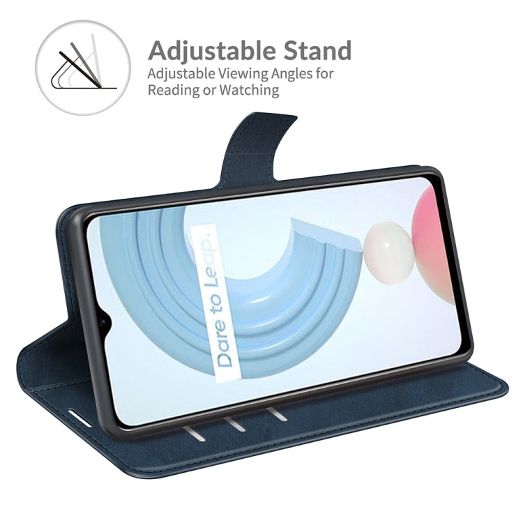 For OPPO Realme C21Y Retro Calf Pattern Buckle Horizontal Flip Leather Case with Holder & Card Slots & Wallet