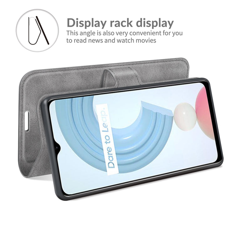 For OPPO Realme C21Y Retro Calf Pattern Buckle Horizontal Flip Leather Case with Holder & Card Slots & Wallet