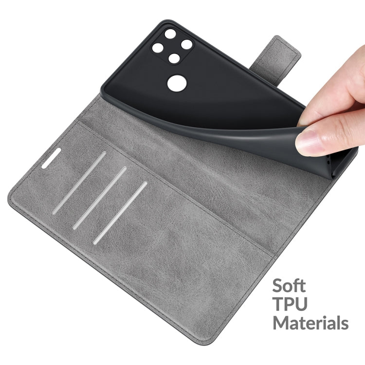 For OPPO Realme C21Y Retro Calf Pattern Buckle Horizontal Flip Leather Case with Holder & Card Slots & Wallet