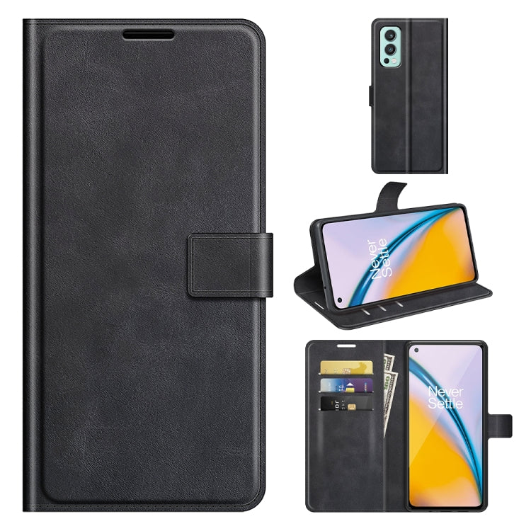 For OnePlus Nord 2 5G Retro Calf Pattern Buckle Horizontal Flip Leather Case with Holder & Card Slots & Wallet
