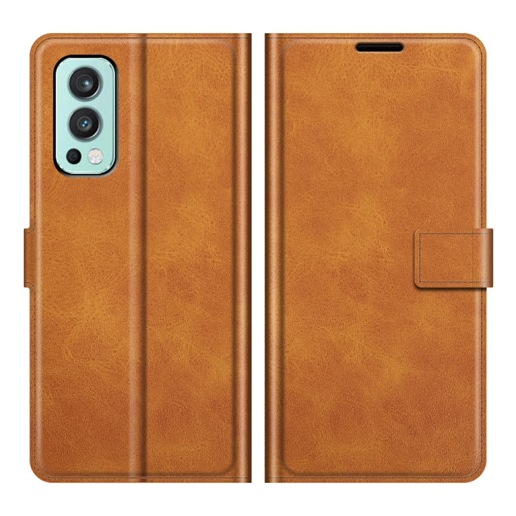 For OnePlus Nord 2 5G Retro Calf Pattern Buckle Horizontal Flip Leather Case with Holder & Card Slots & Wallet