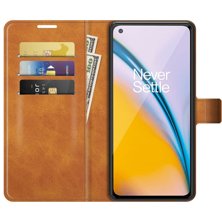 For OnePlus Nord 2 5G Retro Calf Pattern Buckle Horizontal Flip Leather Case with Holder & Card Slots & Wallet
