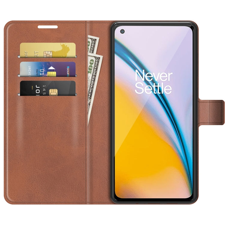 For OnePlus Nord 2 5G Retro Calf Pattern Buckle Horizontal Flip Leather Case with Holder & Card Slots & Wallet