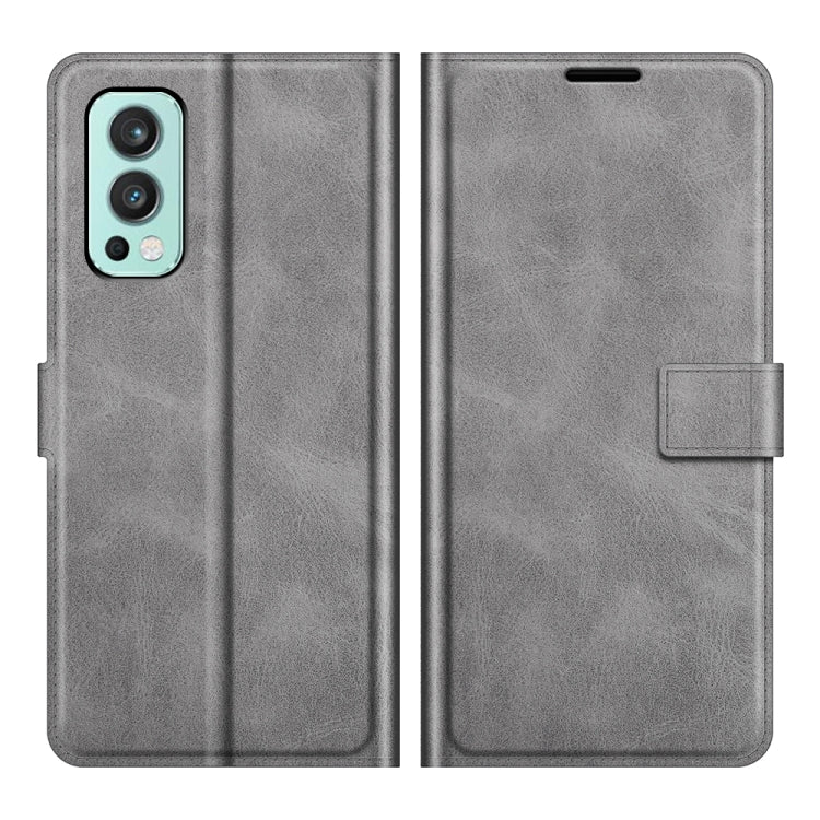 For OnePlus Nord 2 5G Retro Calf Pattern Buckle Horizontal Flip Leather Case with Holder & Card Slots & Wallet