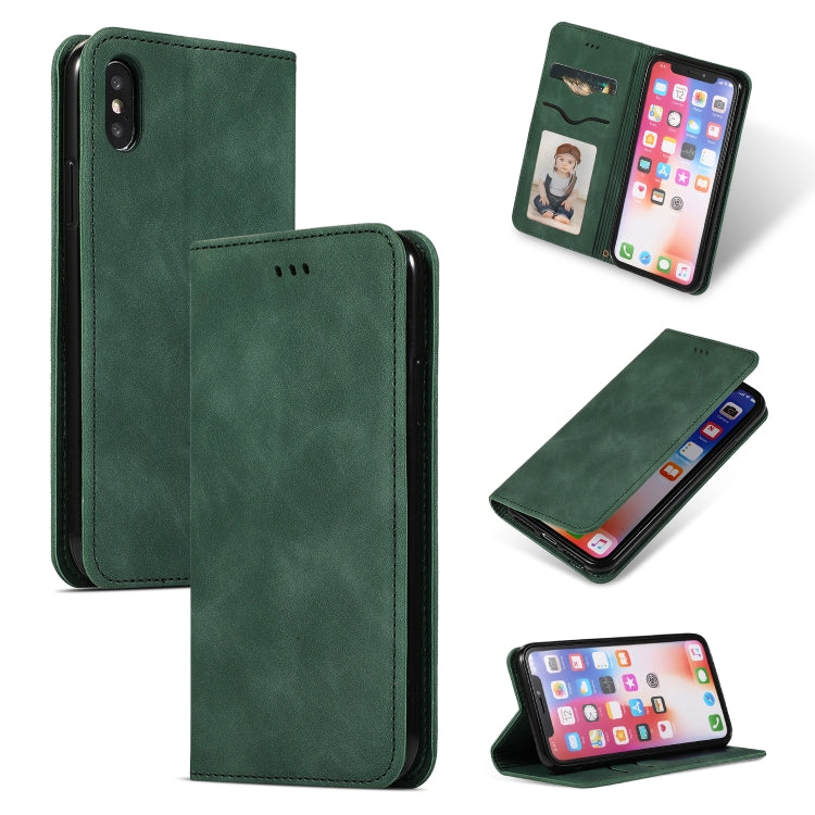 For iPhone X / XS Retro Skin Feel Business Magnetic Horizontal Flip Leather Case