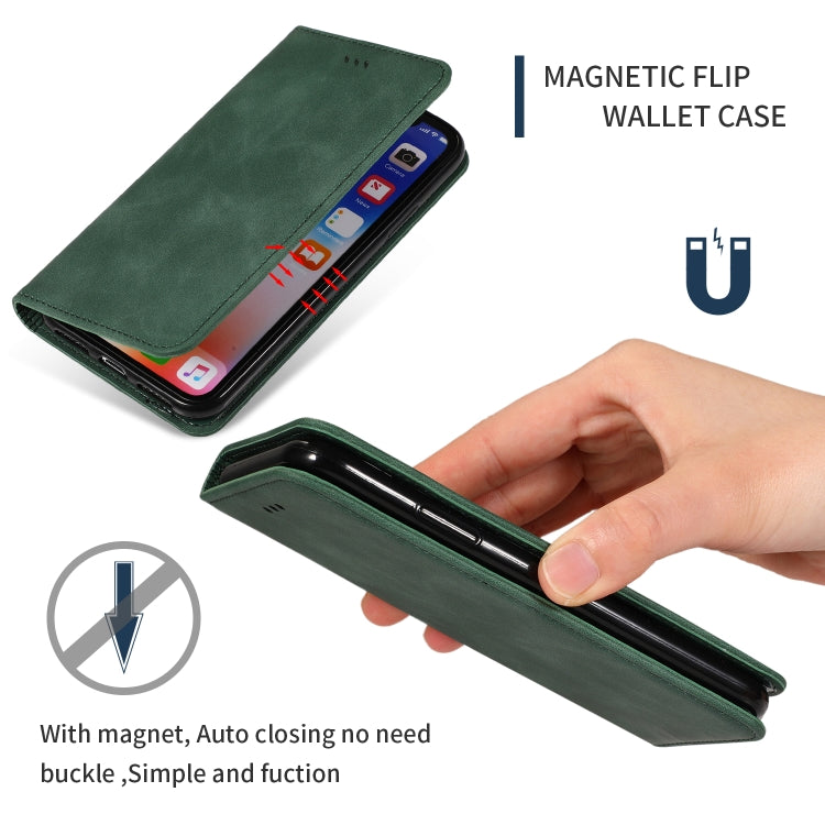 For iPhone X / XS Retro Skin Feel Business Magnetic Horizontal Flip Leather Case