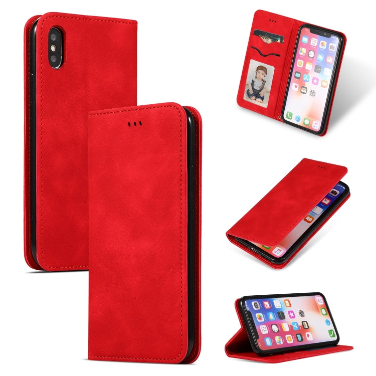 For iPhone X / XS Retro Skin Feel Business Magnetic Horizontal Flip Leather Case