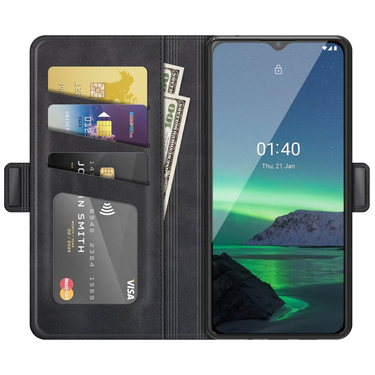 For Nokia 1.4 Dual-side Magnetic Buckle Horizontal Flip Leather Case with Holder & Card Slots & Wallet