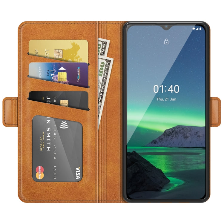 For Nokia 1.4 Dual-side Magnetic Buckle Horizontal Flip Leather Case with Holder & Card Slots & Wallet