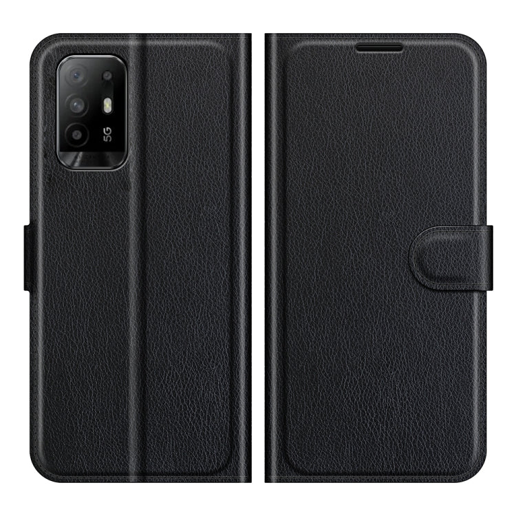 For OPPO A94 5G / F19 Pro+ 5G / Reno5 Z Litchi Texture Horizontal Flip Protective Case with Holder & Card Slots & Wallet