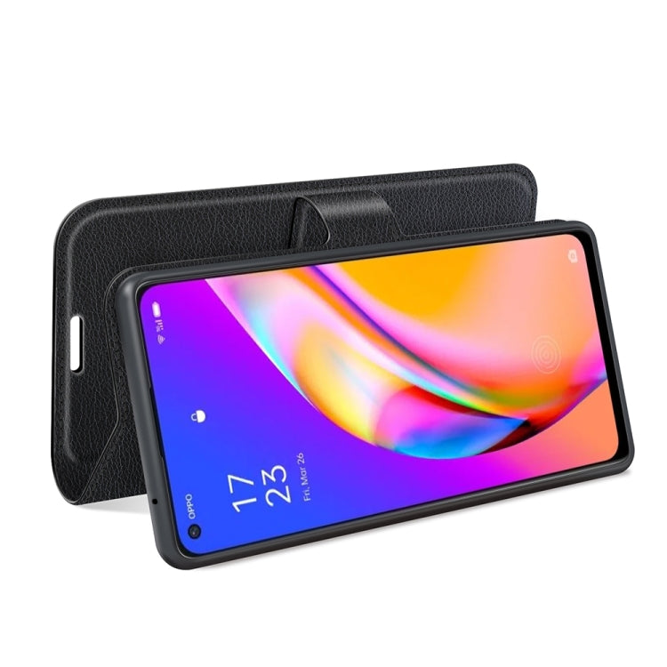 For OPPO A94 5G / F19 Pro+ 5G / Reno5 Z Litchi Texture Horizontal Flip Protective Case with Holder & Card Slots & Wallet