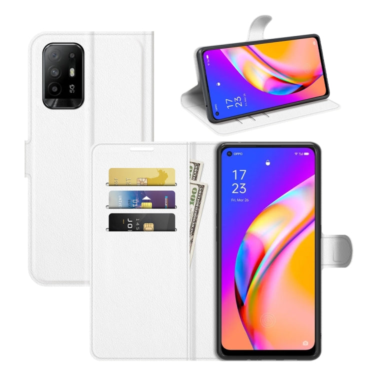 For OPPO A94 5G / F19 Pro+ 5G / Reno5 Z Litchi Texture Horizontal Flip Protective Case with Holder & Card Slots & Wallet
