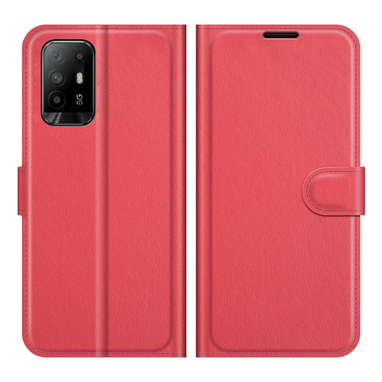 For OPPO A94 5G / F19 Pro+ 5G / Reno5 Z Litchi Texture Horizontal Flip Protective Case with Holder & Card Slots & Wallet