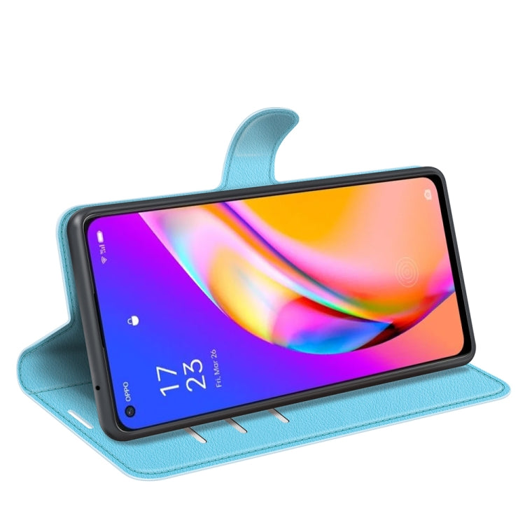 For OPPO A94 5G / F19 Pro+ 5G / Reno5 Z Litchi Texture Horizontal Flip Protective Case with Holder & Card Slots & Wallet