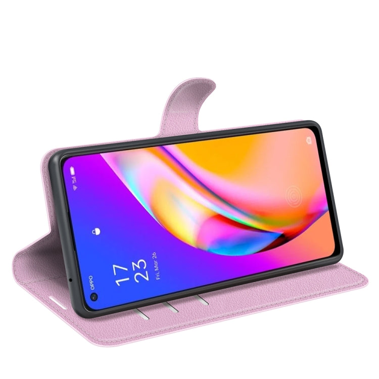 For OPPO A94 5G / F19 Pro+ 5G / Reno5 Z Litchi Texture Horizontal Flip Protective Case with Holder & Card Slots & Wallet