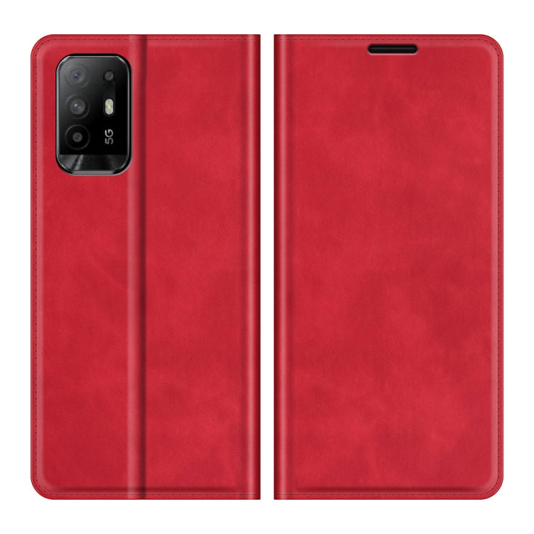 For OPPO A94 5G / F19 Pro+ 5G / Reno5 Z Retro-skin Business Magnetic Suction Leather Case with Holder & Card Slots & Wallet
