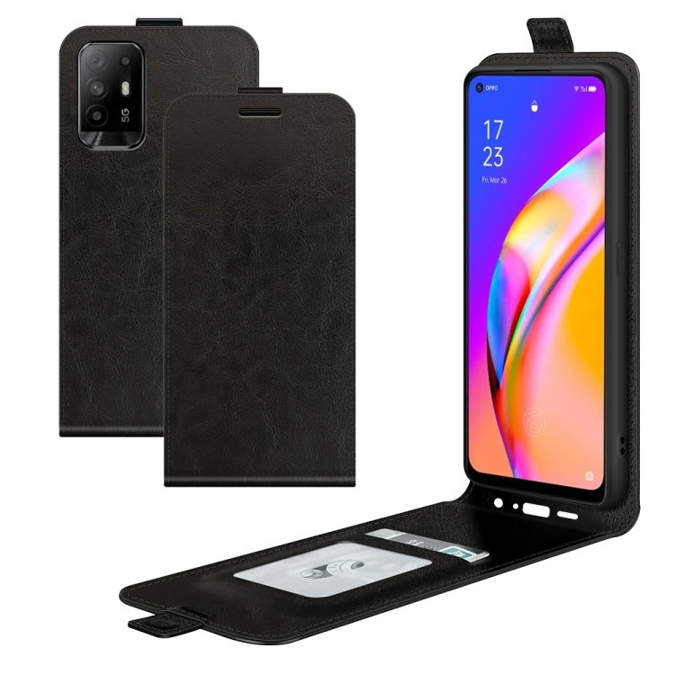 For OPPO A94 5G / F19 Pro+ 5G / Reno5 Z R64 Texture Single Vertical Flip Leather Protective Case with Card Slots & Photo Frame
