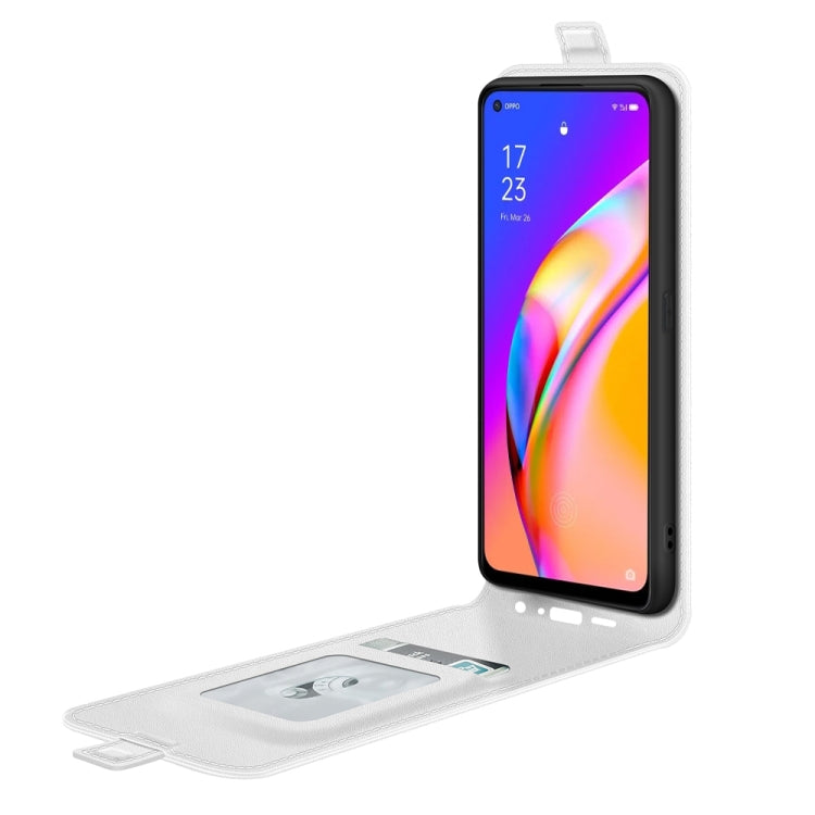 For OPPO A94 5G / F19 Pro+ 5G / Reno5 Z R64 Texture Single Vertical Flip Leather Protective Case with Card Slots & Photo Frame