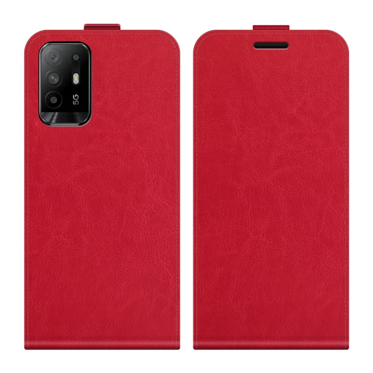 For OPPO A94 5G / F19 Pro+ 5G / Reno5 Z R64 Texture Single Vertical Flip Leather Protective Case with Card Slots & Photo Frame