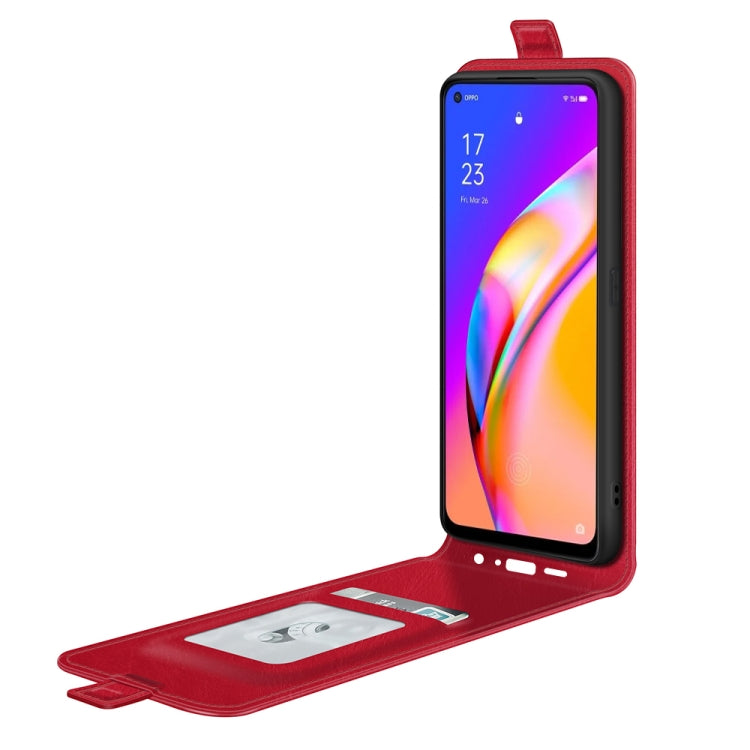 For OPPO A94 5G / F19 Pro+ 5G / Reno5 Z R64 Texture Single Vertical Flip Leather Protective Case with Card Slots & Photo Frame