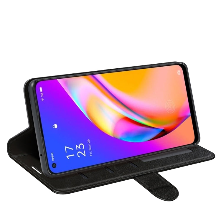 For OPPO A94 5G / F19 Pro+ 5G / Reno5 Z R64 Texture Single Horizontal Flip Protective Case with Holder & Card Slots & Wallet& Photo Frame