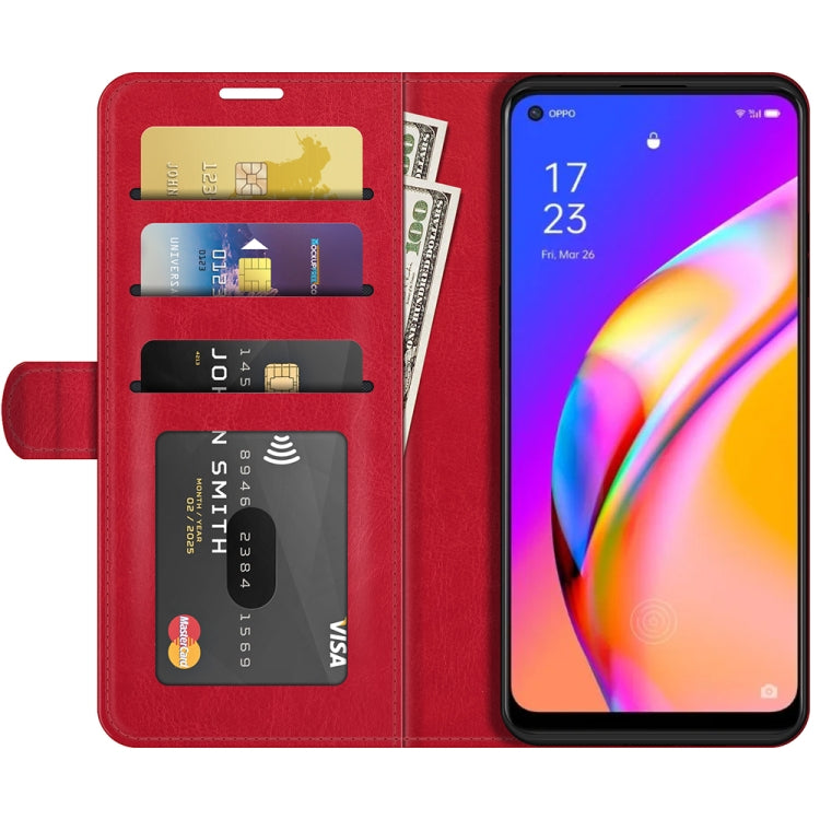For OPPO A94 5G / F19 Pro+ 5G / Reno5 Z R64 Texture Single Horizontal Flip Protective Case with Holder & Card Slots & Wallet& Photo Frame