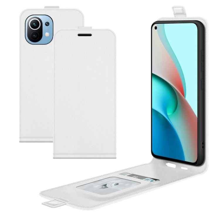 For Xiaomi Mi 11 Lite R64 Texture Single Vertical Flip Leather Protective Case with Card Slots & Photo Frame