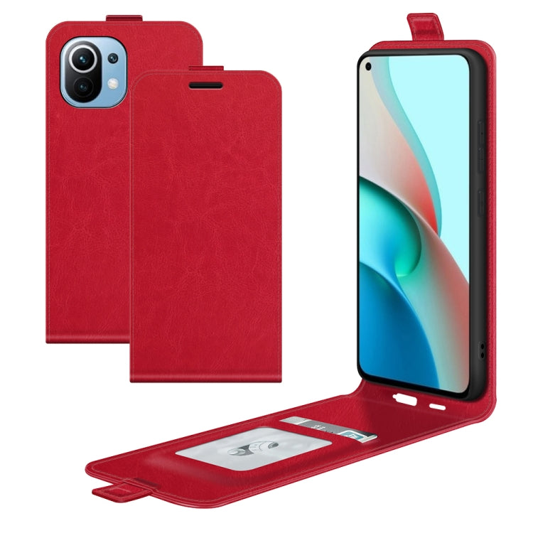 For Xiaomi Mi 11 Lite R64 Texture Single Vertical Flip Leather Protective Case with Card Slots & Photo Frame