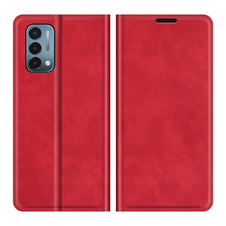 For OnePlus Nord N200 5G Retro-skin Business Magnetic Suction Leather Case with Holder & Card Slots & Wallet