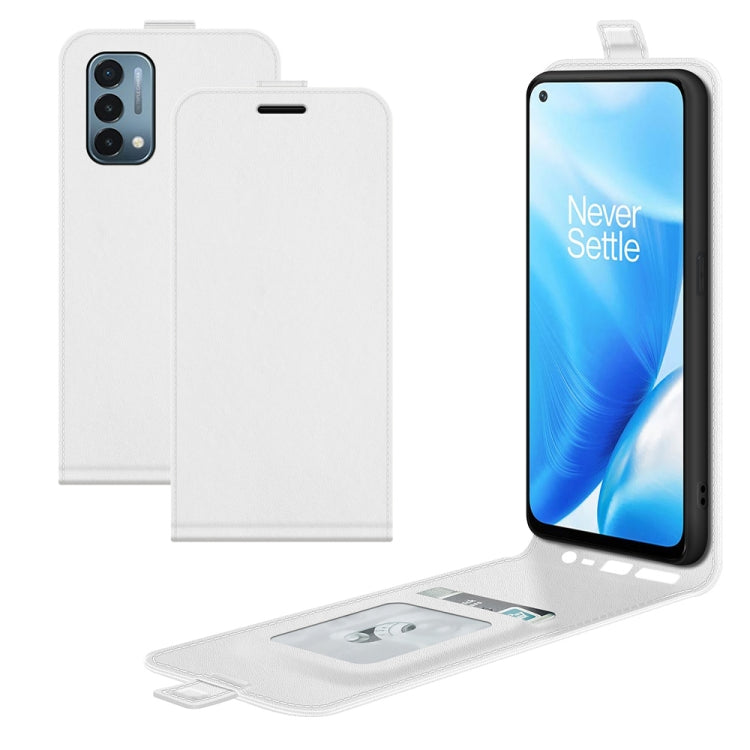 For OnePlus Nord N200 5G R64 Texture Single Vertical Flip Leather Protective Case with Card Slots & Photo Frame