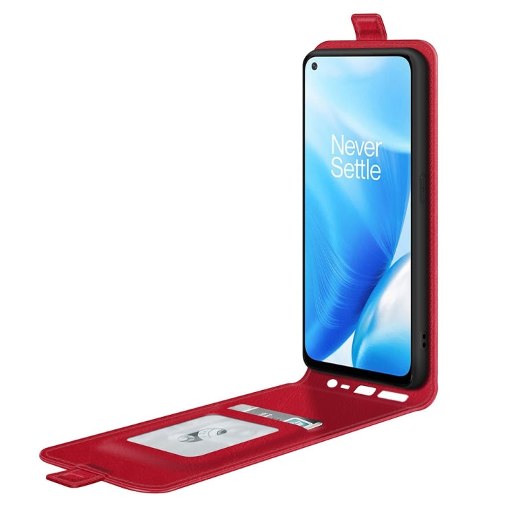 For OnePlus Nord N200 5G R64 Texture Single Vertical Flip Leather Protective Case with Card Slots & Photo Frame