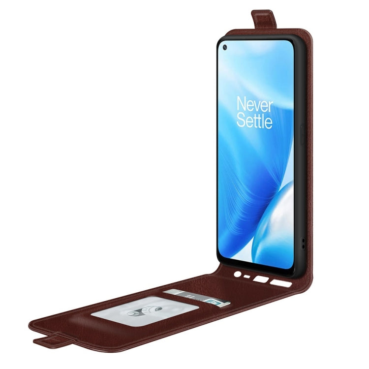 For OnePlus Nord N200 5G R64 Texture Single Vertical Flip Leather Protective Case with Card Slots & Photo Frame