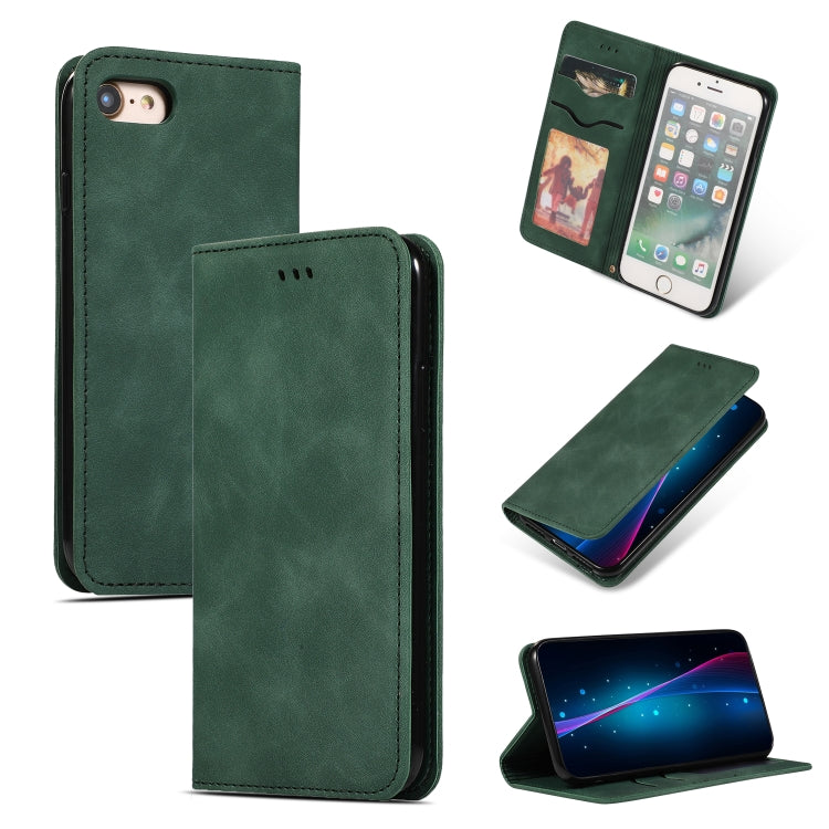 For iPhone SE 2022 / SE 2020 / 8 / 7 Retro Skin Feel Business Magnetic Horizontal Flip Leather Case