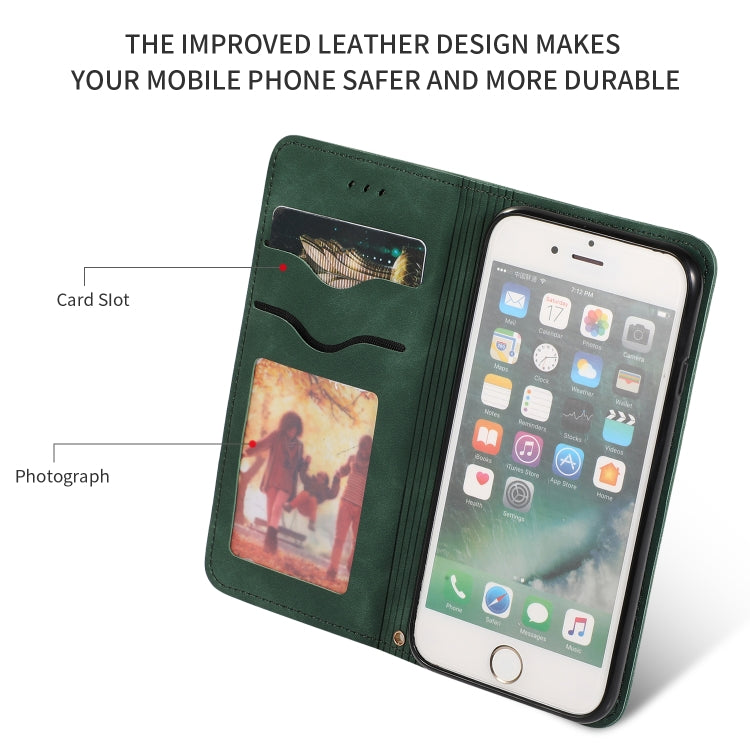 For iPhone SE 2022 / SE 2020 / 8 / 7 Retro Skin Feel Business Magnetic Horizontal Flip Leather Case