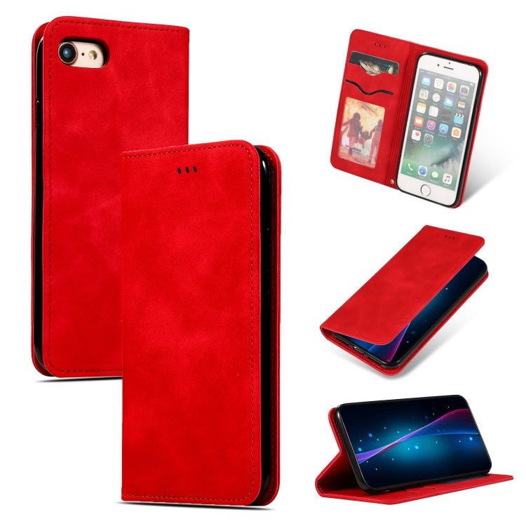 For iPhone SE 2022 / SE 2020 / 8 / 7 Retro Skin Feel Business Magnetic Horizontal Flip Leather Case