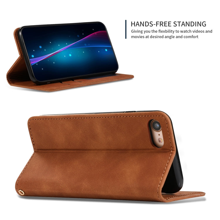 For iPhone SE 2022 / SE 2020 / 8 / 7 Retro Skin Feel Business Magnetic Horizontal Flip Leather Case