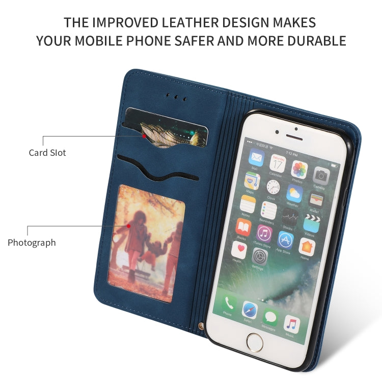 For iPhone SE 2022 / SE 2020 / 8 / 7 Retro Skin Feel Business Magnetic Horizontal Flip Leather Case