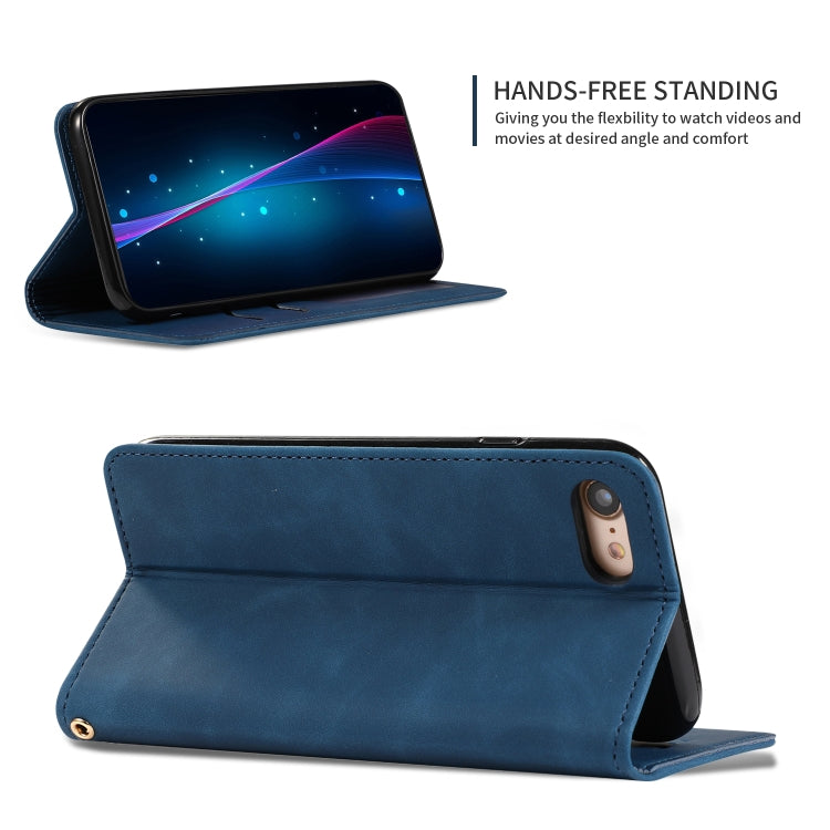 For iPhone SE 2022 / SE 2020 / 8 / 7 Retro Skin Feel Business Magnetic Horizontal Flip Leather Case