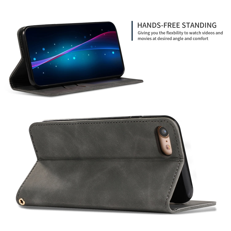For iPhone SE 2022 / SE 2020 / 8 / 7 Retro Skin Feel Business Magnetic Horizontal Flip Leather Case