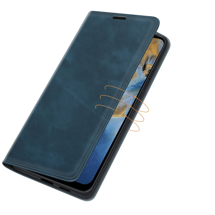 For ZTE Blade A51 Retro-skin Business Magnetic Suction Leather Case with Holder & Card Slots & Wallet