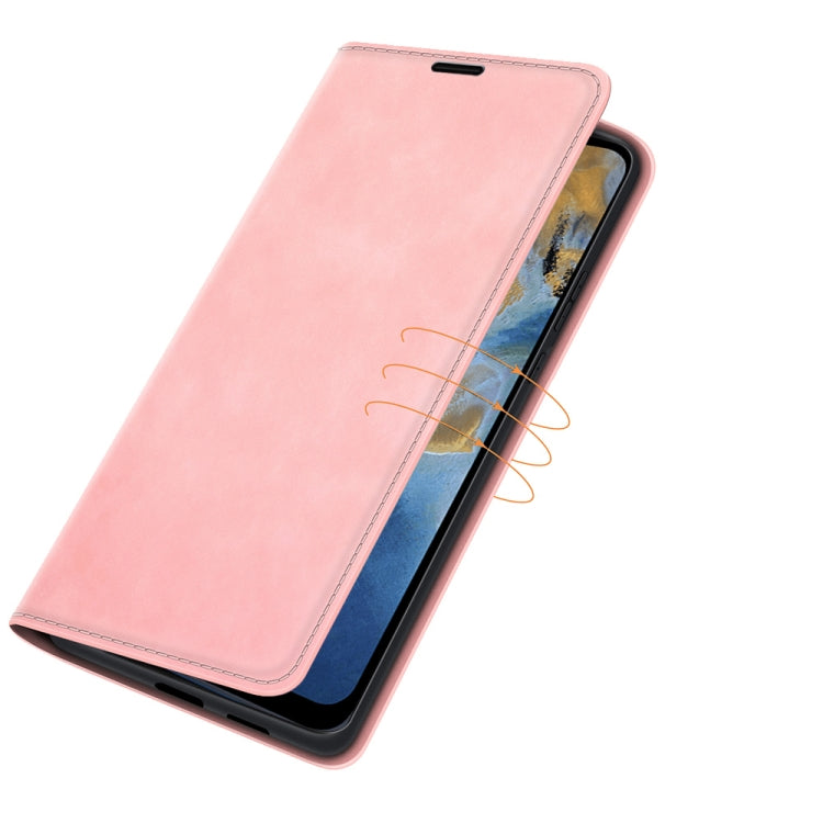 For ZTE Blade A51 Retro-skin Business Magnetic Suction Leather Case with Holder & Card Slots & Wallet