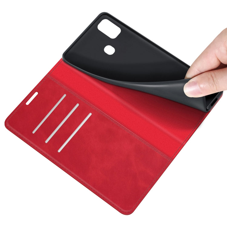 For ZTE Blade A51 Retro-skin Business Magnetic Suction Leather Case with Holder & Card Slots & Wallet