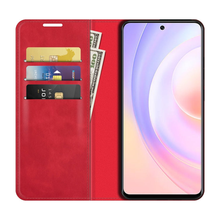 For Honor 50 SE Retro-skin Business Magnetic Suction Leather Case with Holder & Card Slots & Wallet