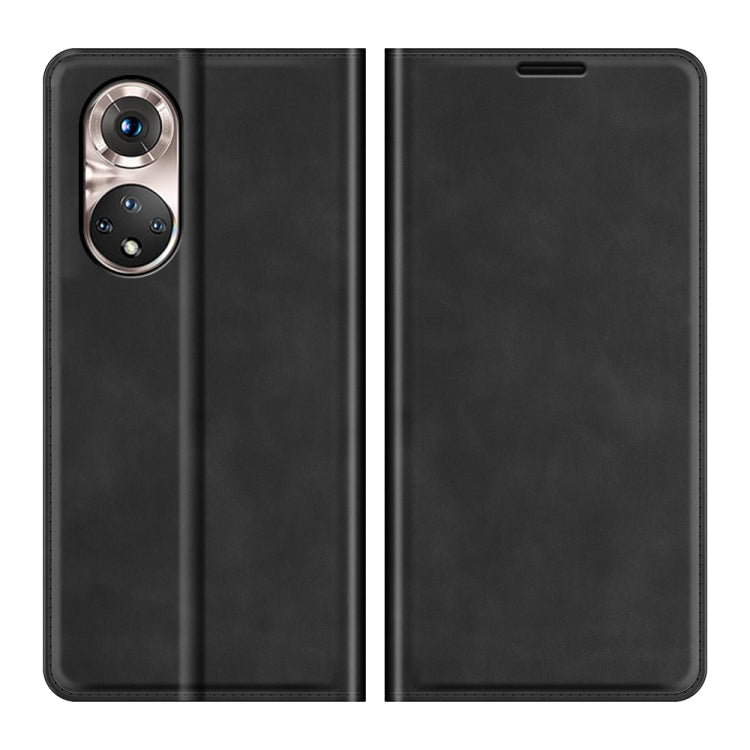 For Honor 50 Pro Retro-skin Business Magnetic Suction Leather Case with Holder & Card Slots & Wallet