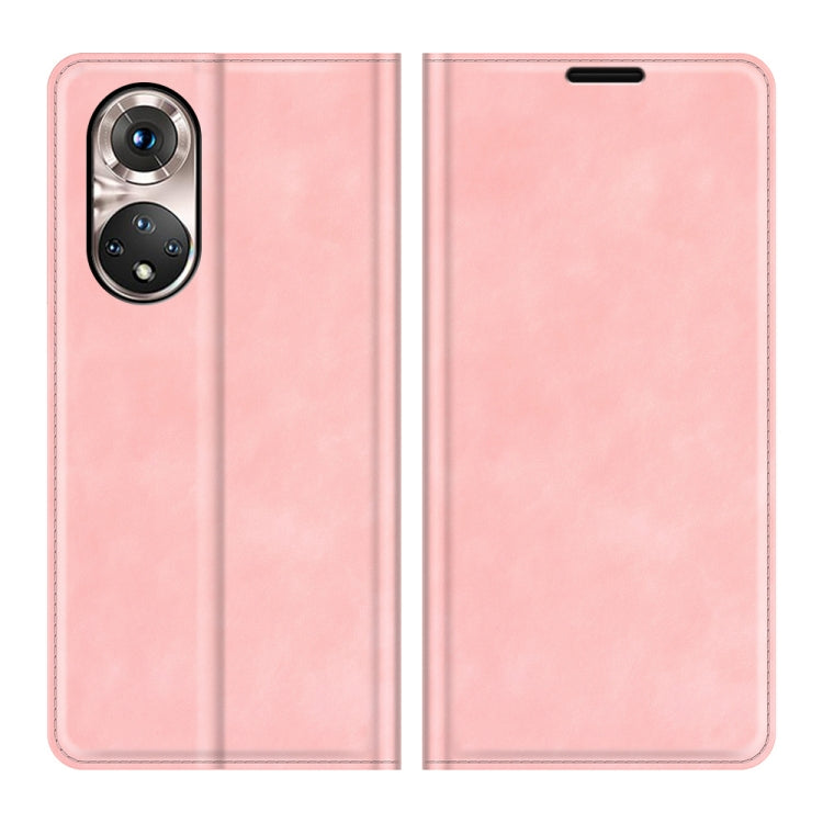 For Honor 50 Pro Retro-skin Business Magnetic Suction Leather Case with Holder & Card Slots & Wallet